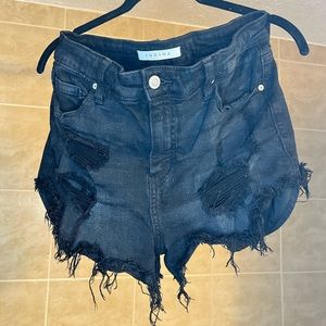 Black Ripped Short Jean Shorts